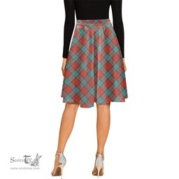 Scottish Dunbar Ancient Tartan Melete Pleated Midi Skirt - Tartan Plaid Midi Skirt Scottish Plaid Tartan Plaid - ScotsTee - scotstee.com