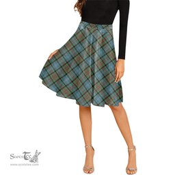 Scottish Cathcart Tartan Melete Pleated Midi Skirt - Tartan Plaid Midi Skirt Scottish Plaid Tartan Plaid - ScotsTee - scotstee.com