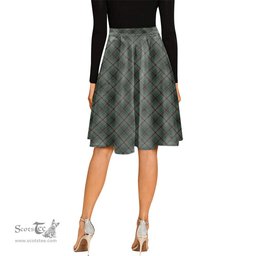 Scottish Craig Tartan Melete Pleated Midi Skirt - Tartan Plaid Midi Skirt Scottish Plaid Tartan Plaid - ScotsTee - scotstee.com