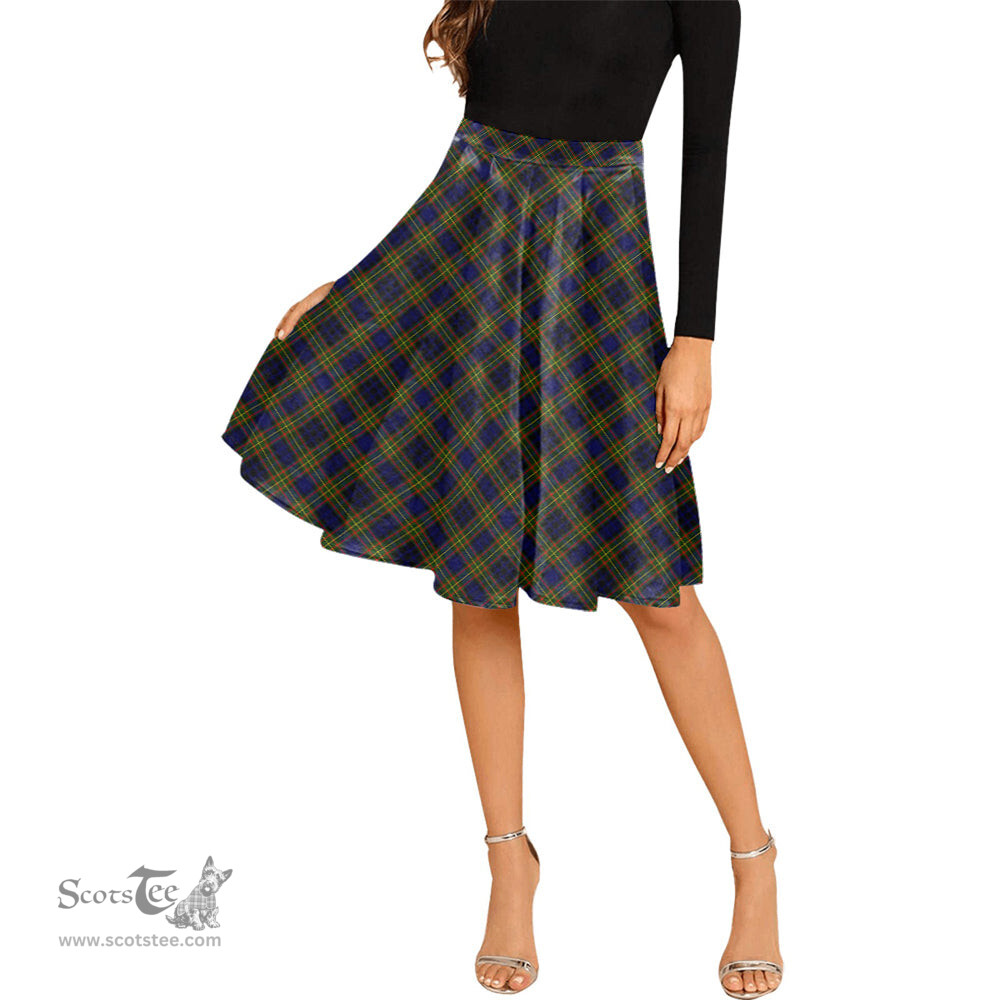Scottish Clelland Modern Tartan Melete Pleated Midi Skirt - Tartan Plaid Midi Skirt Scottish Plaid Tartan Plaid - ScotsTee - scotstee.com