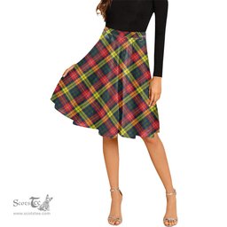 Scottish Dewar Tartan Melete Pleated Midi Skirt - Tartan Plaid Midi Skirt Scottish Plaid Tartan Plaid - ScotsTee - scotstee.com