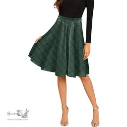 Scottish Davidson Tartan Melete Pleated Midi Skirt - Tartan Plaid Midi Skirt Scottish Plaid Tartan Plaid - ScotsTee - scotstee.com