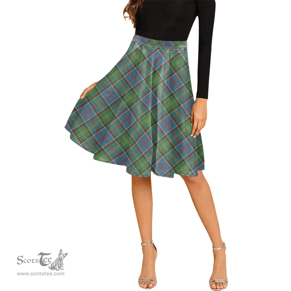 Scottish Colville Tartan Melete Pleated Midi Skirt - Tartan Plaid Midi Skirt Scottish Plaid Tartan Plaid - ScotsTee - scotstee.com