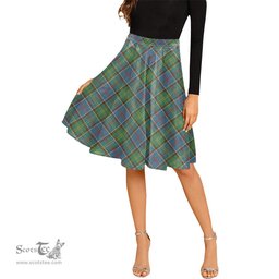 Scottish Colville Tartan Melete Pleated Midi Skirt - Tartan Plaid Midi Skirt Scottish Plaid Tartan Plaid - ScotsTee - scotstee.com
