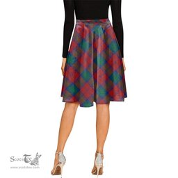 Scottish Byres (Byses) Tartan Melete Pleated Midi Skirt - Tartan Plaid Midi Skirt Scottish Plaid Tartan Plaid - ScotsTee - scotstee.com
