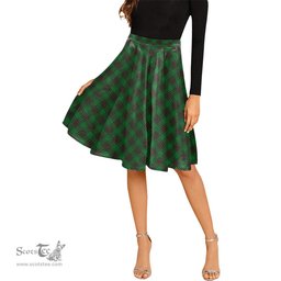 Scottish Ged Tartan Melete Pleated Midi Skirt - Tartan Plaid Midi Skirt Scottish Plaid Tartan Plaid - ScotsTee - scotstee.com