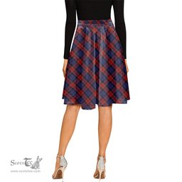 Scottish Graham of Menteith Red Tartan Melete Pleated Midi Skirt - Tartan Plaid Midi Skirt Scottish Plaid Tartan Plaid - ScotsTee - scotstee.com