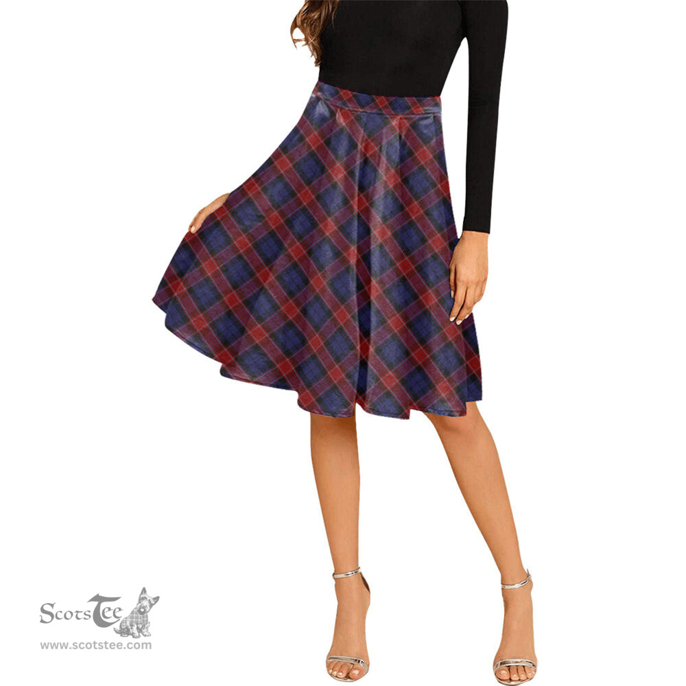 Scottish Graham of Menteith Red Tartan Melete Pleated Midi Skirt - Tartan Plaid Midi Skirt Scottish Plaid Tartan Plaid - ScotsTee - scotstee.com
