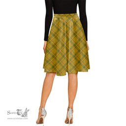Scottish Houston Tartan Melete Pleated Midi Skirt - Tartan Plaid Midi Skirt Scottish Plaid Tartan Plaid - ScotsTee - scotstee.com