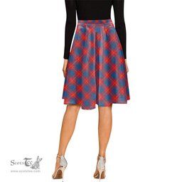 Scottish Galloway Red Tartan Melete Pleated Midi Skirt - Tartan Plaid Midi Skirt Scottish Plaid Tartan Plaid - ScotsTee - scotstee.com