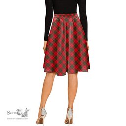 Scottish Grant Modern Tartan Melete Pleated Midi Skirt - Tartan Plaid Midi Skirt Scottish Plaid Tartan Plaid - ScotsTee - scotstee.com