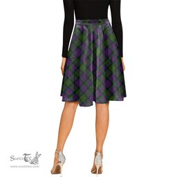 Scottish MacDonald Tartan Melete Pleated Midi Skirt - Tartan Plaid Midi Skirt Scottish Plaid Tartan Plaid - ScotsTee - scotstee.com