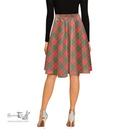 Scottish Grant Ancient Tartan Melete Pleated Midi Skirt - Tartan Plaid Midi Skirt Scottish Plaid Tartan Plaid - ScotsTee - scotstee.com