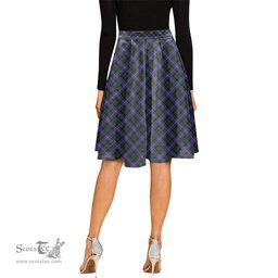 Scottish Hunter Modern Tartan Melete Pleated Midi Skirt - Tartan Plaid Midi Skirt Scottish Plaid Tartan Plaid - ScotsTee - scotstee.com