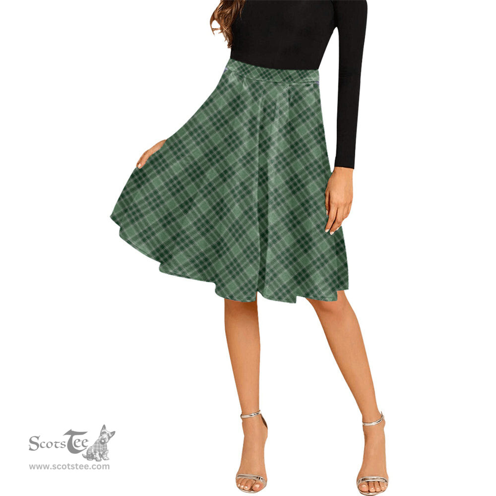 Scottish MacDonald Lord of the Isles Hunting Tartan Melete Pleated Midi Skirt - Tartan Plaid Midi Skirt Scottish Plaid Tartan Plaid - ScotsTee - scotstee.com