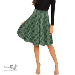 Scottish MacDonald Lord of the Isles Hunting Tartan Melete Pleated Midi Skirt - Tartan Plaid Midi Skirt Scottish Plaid Tartan Plaid - ScotsTee - scotstee.com