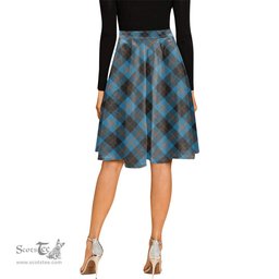 Scottish Garden Tartan Melete Pleated Midi Skirt - Tartan Plaid Midi Skirt Scottish Plaid Tartan Plaid - ScotsTee - scotstee.com