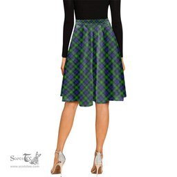 Scottish Gordon Modern Tartan Melete Pleated Midi Skirt - Tartan Plaid Midi Skirt Scottish Plaid Tartan Plaid - ScotsTee - scotstee.com