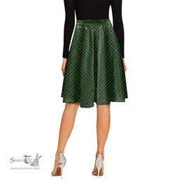 Scottish MacAlpin Modern Tartan Melete Pleated Midi Skirt - Tartan Plaid Midi Skirt Scottish Plaid Tartan Plaid - ScotsTee - scotstee.com