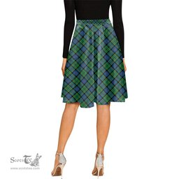 Scottish Forsyth Ancient Tartan Melete Pleated Midi Skirt - Tartan Plaid Midi Skirt Scottish Plaid Tartan Plaid - ScotsTee - scotstee.com