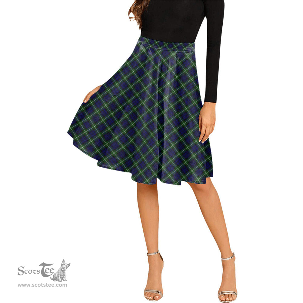 Scottish Lamont Modern Tartan Melete Pleated Midi Skirt - Tartan Plaid Midi Skirt Scottish Plaid Tartan Plaid - ScotsTee - scotstee.com