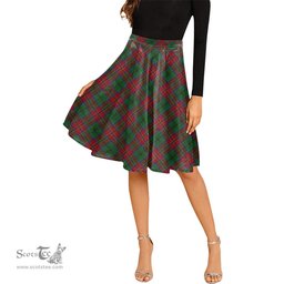 Scottish MacCulloch Tartan Melete Pleated Midi Skirt - Tartan Plaid Midi Skirt Scottish Plaid Tartan Plaid - ScotsTee - scotstee.com