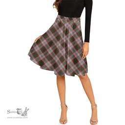 Scottish Lindsay Dress Red Tartan Melete Pleated Midi Skirt - Tartan Plaid Midi Skirt Scottish Plaid Tartan Plaid - ScotsTee - scotstee.com
