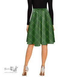 Scottish Forrester or Foster Hunting Tartan Melete Pleated Midi Skirt - Tartan Plaid Midi Skirt Scottish Plaid Tartan Plaid - ScotsTee - scotstee.com