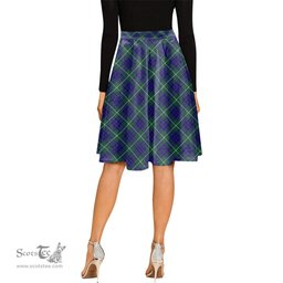 Scottish Hamilton Hunting Modern Tartan Melete Pleated Midi Skirt - Tartan Plaid Midi Skirt Scottish Plaid Tartan Plaid - ScotsTee - scotstee.com