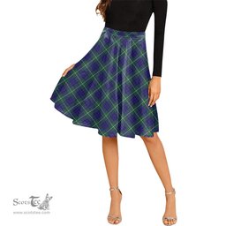 Scottish Hamilton Hunting Modern Tartan Melete Pleated Midi Skirt - Tartan Plaid Midi Skirt Scottish Plaid Tartan Plaid - ScotsTee - scotstee.com