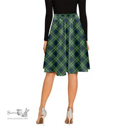 Scottish Haliburton Tartan Melete Pleated Midi Skirt - Tartan Plaid Midi Skirt Scottish Plaid Tartan Plaid - ScotsTee - scotstee.com