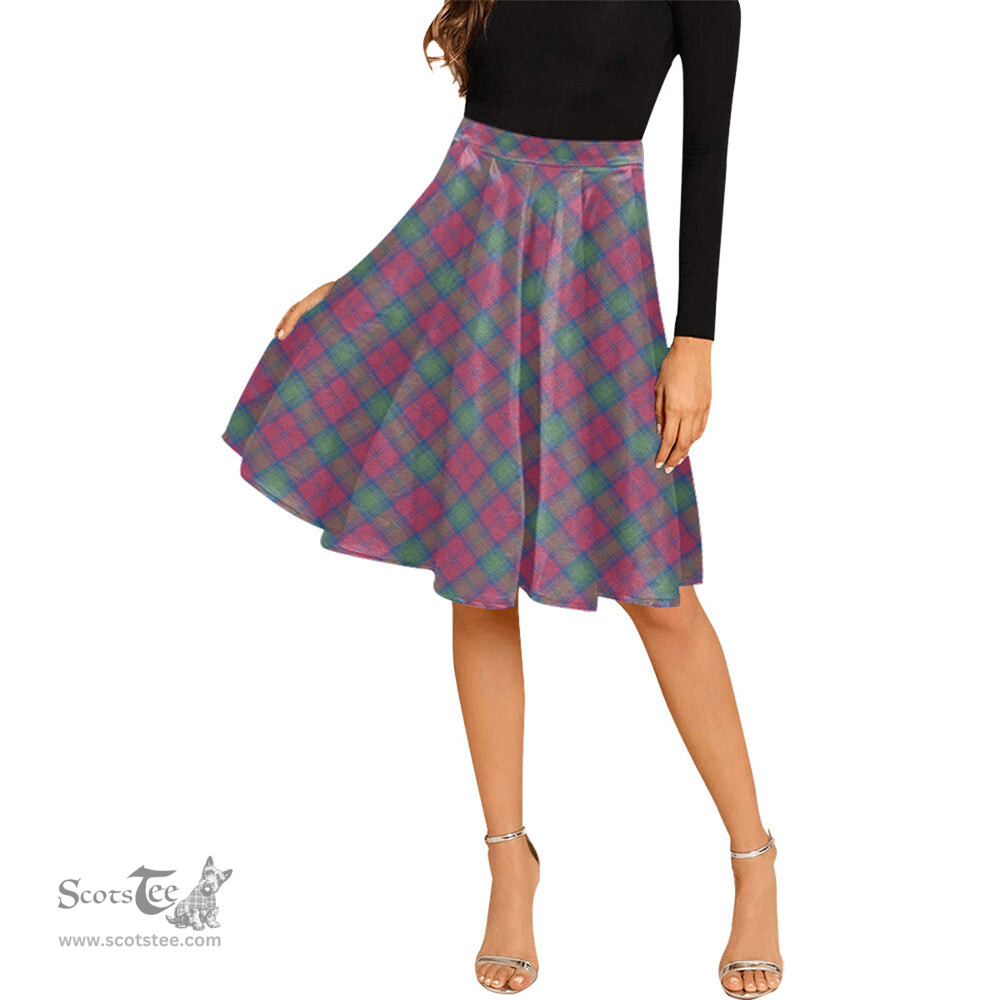 Scottish Lindsay Ancient Tartan Melete Pleated Midi Skirt - Tartan Plaid Midi Skirt Scottish Plaid Tartan Plaid - ScotsTee - scotstee.com