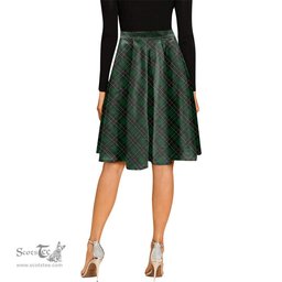 Scottish MacAlpin Tartan Melete Pleated Midi Skirt - Tartan Plaid Midi Skirt Scottish Plaid Tartan Plaid - ScotsTee - scotstee.com