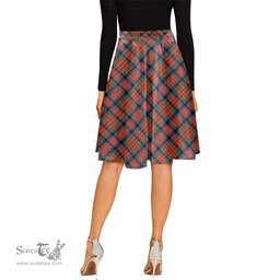 Scottish MacDuff Ancient Tartan Melete Pleated Midi Skirt - Tartan Plaid Midi Skirt Scottish Plaid Tartan Plaid - ScotsTee - scotstee.com
