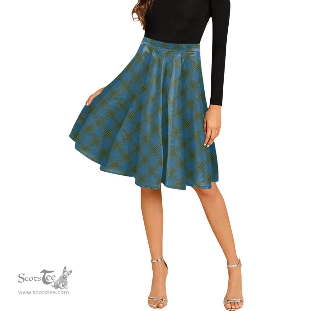 Scottish Oliver Tartan Melete Pleated Midi Skirt - Tartan Plaid Midi Skirt Scottish Plaid Tartan Plaid - ScotsTee - scotstee.com