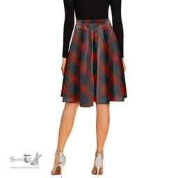 Scottish Manson Tartan Melete Pleated Midi Skirt - Tartan Plaid Midi Skirt Scottish Plaid Tartan Plaid - ScotsTee - scotstee.com
