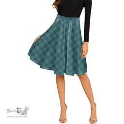 Scottish Oliphant Ancient Tartan Melete Pleated Midi Skirt - Tartan Plaid Midi Skirt Scottish Plaid Tartan Plaid - ScotsTee - scotstee.com