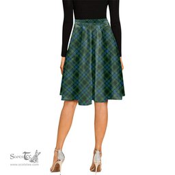 Scottish O'Donohue Tartan Melete Pleated Midi Skirt - Tartan Plaid Midi Skirt Scottish Plaid Tartan Plaid - ScotsTee - scotstee.com