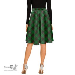 Scottish Orrock Tartan Melete Pleated Midi Skirt - Tartan Plaid Midi Skirt Scottish Plaid Tartan Plaid - ScotsTee - scotstee.com