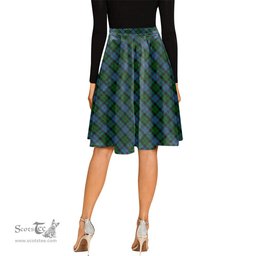 Scottish Morrison Society Tartan Melete Pleated Midi Skirt - Tartan Plaid Midi Skirt Scottish Plaid Tartan Plaid - ScotsTee - scotstee.com