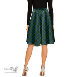 Scottish MacKay Modern Tartan Melete Pleated Midi Skirt - Tartan Plaid Midi Skirt Scottish Plaid Tartan Plaid - ScotsTee - scotstee.com