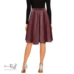 Scottish MacLeod Red Tartan Melete Pleated Midi Skirt - Tartan Plaid Midi Skirt Scottish Plaid Tartan Plaid - ScotsTee - scotstee.com