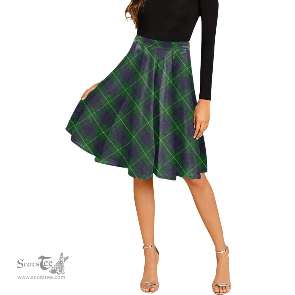 Scottish MacIntyre Hunting Tartan Melete Pleated Midi Skirt - Tartan Plaid Midi Skirt Scottish Plaid Tartan Plaid - ScotsTee - scotstee.com