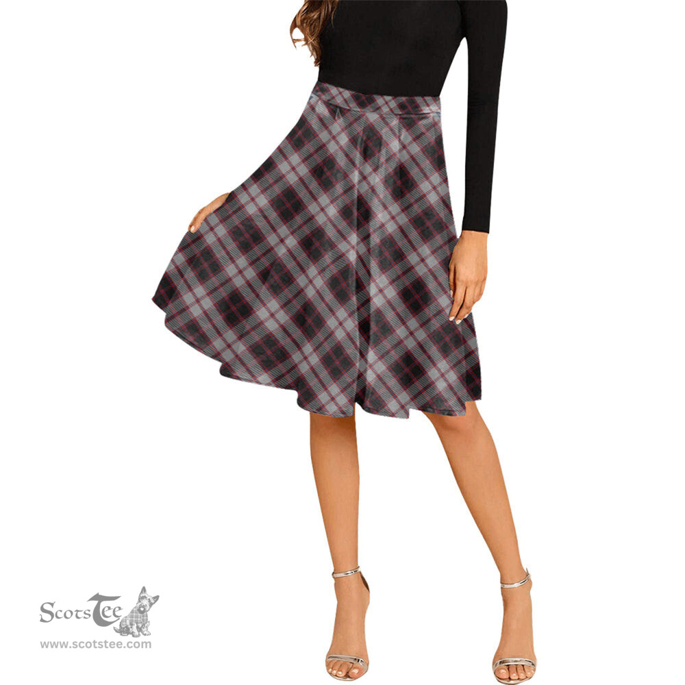 Scottish MacPherson Tartan Melete Pleated Midi Skirt - Tartan Plaid Midi Skirt Scottish Plaid Tartan Plaid - ScotsTee - scotstee.com