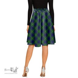 Scottish Oliphant Modern Tartan Melete Pleated Midi Skirt - Tartan Plaid Midi Skirt Scottish Plaid Tartan Plaid - ScotsTee - scotstee.com