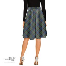 Scottish Nicolson Hunting Ancient Tartan Melete Pleated Midi Skirt - Tartan Plaid Midi Skirt Scottish Plaid Tartan Plaid - ScotsTee - scotstee.com