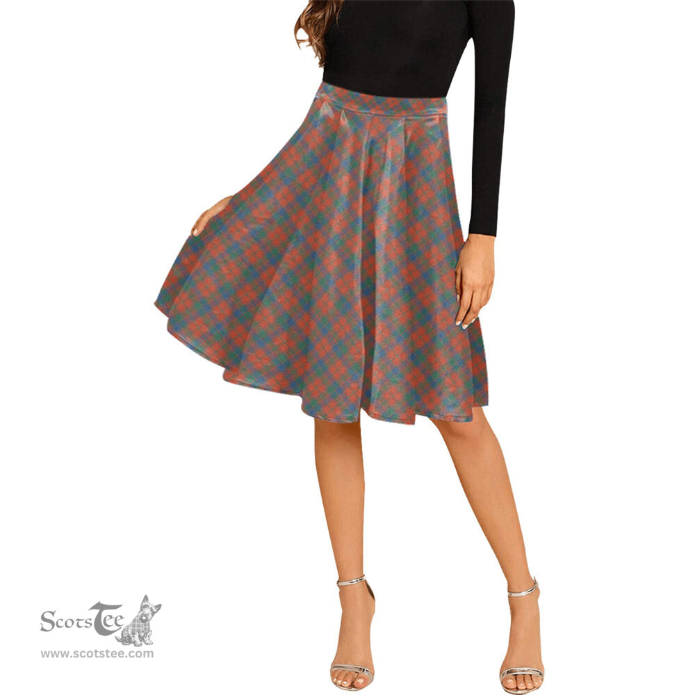 Scottish Robertson Ancient Tartan Melete Pleated Midi Skirt - Tartan Plaid Midi Skirt Scottish Plaid Tartan Plaid - ScotsTee - scotstee.com