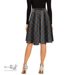 Scottish Mann Tartan Melete Pleated Midi Skirt - Tartan Plaid Midi Skirt Scottish Plaid Tartan Plaid - ScotsTee - scotstee.com