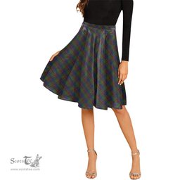 Scottish Mann Tartan Melete Pleated Midi Skirt - Tartan Plaid Midi Skirt Scottish Plaid Tartan Plaid - ScotsTee - scotstee.com