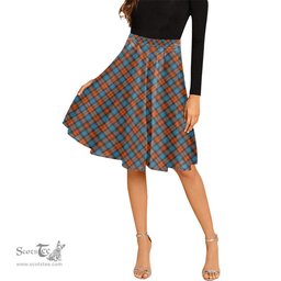 Scottish MacLachlan Ancient Tartan Melete Pleated Midi Skirt - Tartan Plaid Midi Skirt Scottish Plaid Tartan Plaid - ScotsTee - scotstee.com